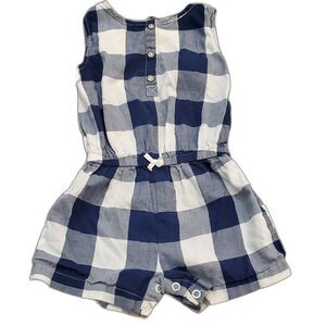 Carter's Navy and White Plaid Baby Romper 12 Months